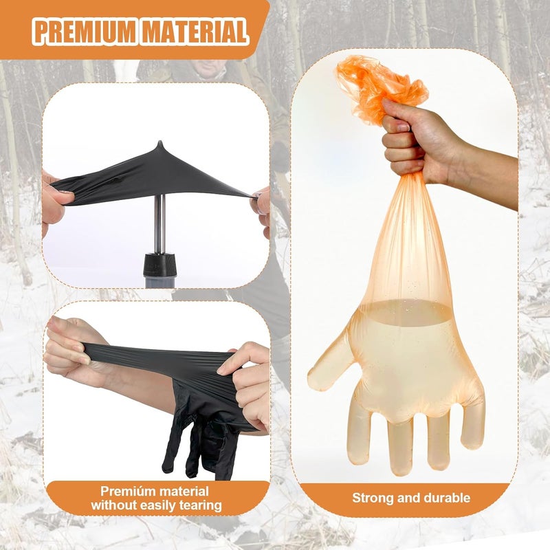 ELEMONY 60 Pairs Field Dressing Gloves for Deer Hunting and Veterinary Use, Disposable Deer Gutting Gloves, Games Cleaning Long Arm Glove and Short Nitrile Glove Combo, Individually Packaged - 30 Sets - Image 5